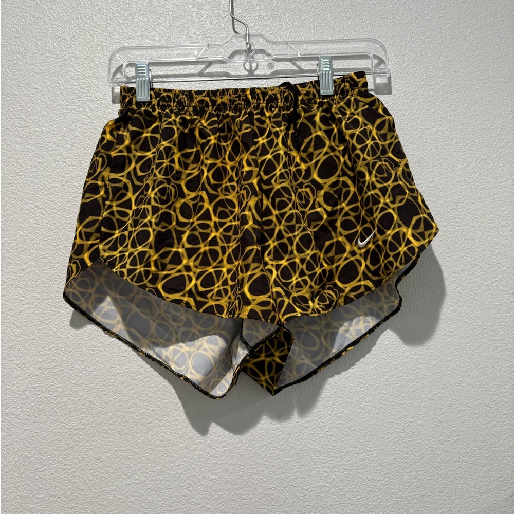 Nike Women's Athletic Shorts with Black and Yellow Design